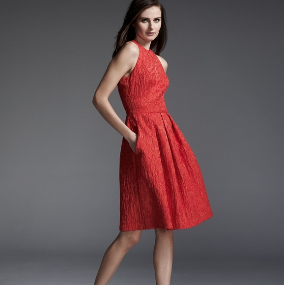 CARMEN MARC VALVO red floral holiday evening dress - Picture 3 of 8